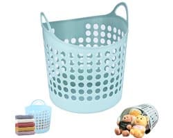 Wasmand - Opbergmand - Geperforeerde opbergmand - Opvouwbare wasmand - Plastic wasmand - Kledingopbergmand - Geschikt voor het opbergen van vuile was - Wasmand met handvat - 40x30.5x40cm - Geschikt voor badkamers en slaapkamers