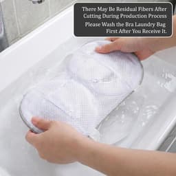 Set van 2 waszakken voor bh's - Opbergzakken voor bh's - Anti-vervormingsfilters voor het wassen van bh's - Wasnetzakken - Machinewasbaar - Waszakken met ritssluiting voor lingerie - Herbruikbaar - Grijs/Wit - 15*29 cm — thumbnail 3