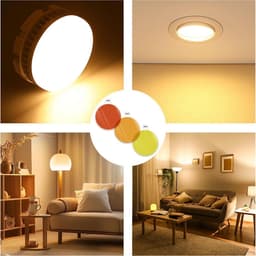 kleurfolie voor ledlampen, zelfklevend, warmwit, zelfklevend, kleurfolie, kleurfolie gel Ø 4 cm, lichteffectfolie, 3 warmwitte filters, lichtcorrectie voor woonkamer, 9 stuks — thumbnail 3