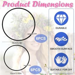 Ringen voor Handwerken - Set van 12 DIY Dromenvanger Ringen van 10 cm en 15 cm - Hoge Kwaliteit Roestbestendig Metaal voor Creatieve Projecten, Versieringen en Geschenken — thumbnail 5