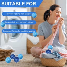 Dierenhaarverwijderaar wasmachine - 12 herbruikbare wasballen - effectief tegen pluis en haren - voor schone kleding - SnelShoppen — thumbnail 5