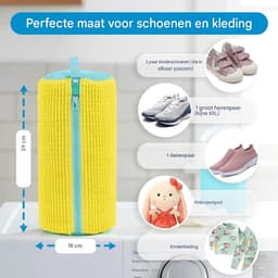 2 waszakken voor sneakers – stevig gaas, ritssluiting, herbruikbaar, voor wasmachine,Schoenwasnet voor alle schoenen – beschermt tegen vervorming en kleurverlies — thumbnail 5