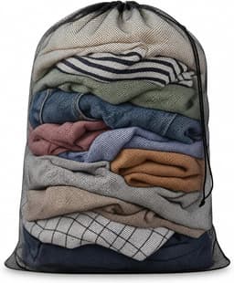 Wasmachinenet - waszak - 70 x 90 cm - dik polyester - duurzaam - grote capaciteit - machinewasbaar - ter bescherming van kleding - zwart — thumbnail 1
