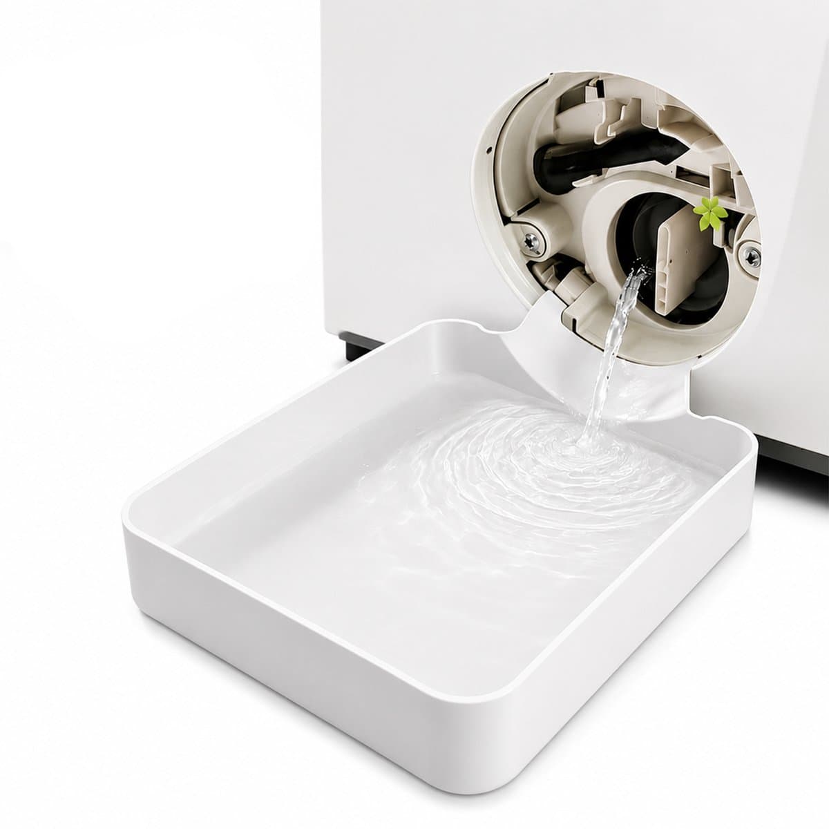 Lekbak Wasmachine 17,8x17,8cm Wit - Universele Opvangbak voor Wasmachine & Vaatwasser - Onderdelen Voor Wasmachines - Lekbeveiliging voor Kelder, Woning & Camper - Lekbak - Eenvoudig te Reinigen - Beschermt Vloer & Meubels tegen Waterschade — afbeelding 1