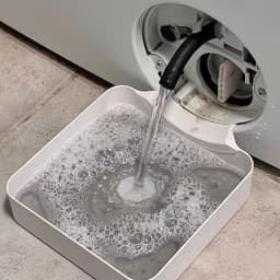 2 stuks - Lekbak - Lekbak wasmachine afvoer - Wasmachine afvoer bakje - 17,8 ×17,8cm - Wit - voor restwater frontlader, ook bruikbaar als opbergbak in badkamer en wasruimte — thumbnail 4