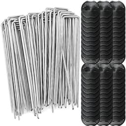 Grondankers 60 Stuks - Anti-Roest U-Haringen 150 x 40 mm - Grondhaken voor Onkruiddoek - Bevestigingsplaten 6,5 x 7 cm - Betrouwbare Stabiliteit voor Tuin en Terras - Tuinankers — thumbnail 1