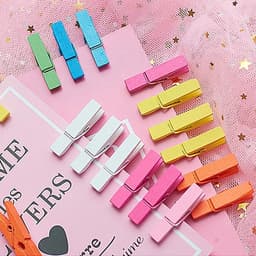 Knutselharingen 10 m Koord - Mini Wasknijpers Hout - Fotobevestiging - Cadeau-accessoires - Creatieve Klemmen - Stabiel en Goed Afgewerkt — thumbnail 2