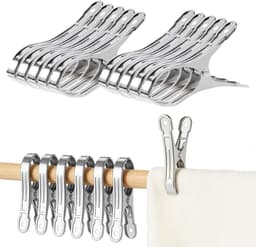 Set van 10 Handdoek Klemmen 13cm voor Strandstoelen, Rvs Handdoekclips, Grote Kledingknijpers en Badhanddoeken — thumbnail 1