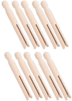 Wasknijpers Houten - 10x Kledingklemmen - Handgemaakt - Glad Oppervlak - Ideaal voor Knutselprojecten - Duurzaam en Praktisch - Kledingklem — thumbnail 2