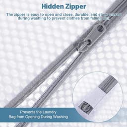 Duurzame Waszakken voor Delicate Kleding - 3 Stuks Grote Honingraat Mesh Met Rits, Herbruikbare Waszakken voor Wasmachine, Ideaal voor Ondergoed en Reisorganizer (60x81cm) — thumbnail 5