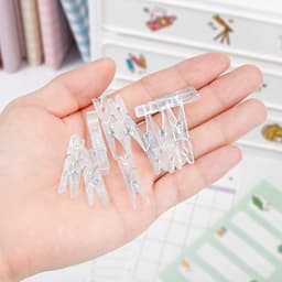 Mini Kledingknijpers - 100 Stuks Transparante Decoratieve Clips voor Knutselprojecten, Foto's en Scrapbooking - 3.5 cm, Perfect voor Creatieve Toepassingen — thumbnail 2