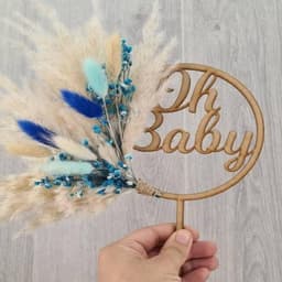 Gedroogde bloemen, pampasgras, bloemen, konijnenstaart, pampasgras, decoratief blauw gras, gedroogd blauw pampasgras, natuurlijke pampasgras, voor woondecoratie, tafel — thumbnail 3
