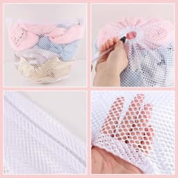 2 Stuks Wasnetten voor Wasmachine, 30 x 40 cm Wasnet met Trekkoord Herbruikbaar Grof Mesh Waszakken Waszak Wasmachine voor Blouse Babykleding Beha Ondergoed Sokken — thumbnail 4