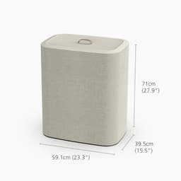 JCP® Wasmand - 90L - Wasmand 3 Vakken - Wasmand met Deksel - Beige - 40cm x 59cm x 71cm — thumbnail 5