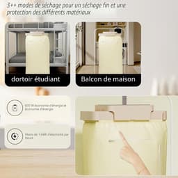 Mini Droger – Uitschuifbare Draagbare Droger met UV-sterilisatie – Met Timer – Geschikt voor Zakenreizen, Appartementen, Hotels, Kamperen — thumbnail 2
