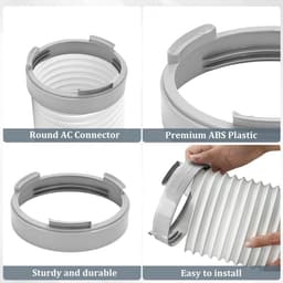 1-pack - Aansluiting voor draagbare airconditionerslang - Aansluiting voor draagbare airconditioner - Adapter voor afvoerslang van airconditioner - Geschikt voor afvoerslangen tot 15,5 cm - 15,5*4,5 cm - Grijs — thumbnail 2