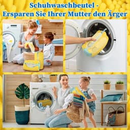 Schoenwaszak voor wasmachine, herbruikbare wasnet voor sneakers, anti-deformatie, lichtgewicht en draagbaar (39 x 19 cm) — thumbnail 3