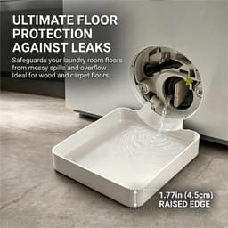 Lekbak wasmachine - 3 stuks - 17,8 ×17,8cm - Lekbak voor Wasmachine en Vaatwasser - Opvangbak - universele wasmachine lekbak - Wasmachine opvangbak - afvoerbak - wateropvangbak voor kelder, woning, camper - wit — thumbnail 4