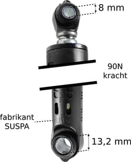 3x Dparts 90N 8mm SUSPA schokdempers geschikt voor Bosch wasmachine - Schokbreker - Stootdemper - nr. 00702596 - 11025804 — thumbnail 2