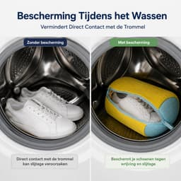 Schoenwaszak voor Wasmachine - 2 Stuks Waszakken voor Sneakers - Zachte Borstelvoering - Met Rits - Herbruikbare Schoenenwaszak voor Sport- en Vrijetijdsschoenen - Geel — thumbnail 3