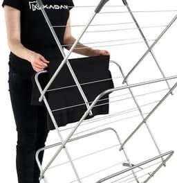 Verticale droogtoren met antislip voeten - ruimtebesparende wasdroger van metaal — thumbnail 3