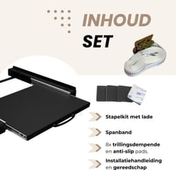 Dastium Home - Zwarte Stapelkit Wasmachine en Droger - Stapelset Wasmachine en Droger - Tussenstuk Wasmachine en Droger - Universeel - Zwart — thumbnail 4