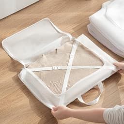 Mesh Waszakken - Waszakjes Fijne Was - Kleding Beschermen - Honingraat Gaasontwerp - 50x40x8 cm - Wit — thumbnail 3
