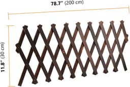 Dailygoods - Uittrekbare Houten Tuinhekje en Plantenscherm - 200x30 cm voor Tuin en Balkon — thumbnail 3