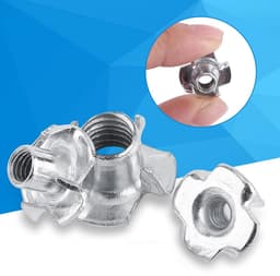 SnelShoppen - T-nut 4-tanden voor houtbewerking, gegalvaniseerd koolstofstaal, M4×50, schroefsets, roestbestendig, meubelaccessoires, eenvoudig te ins — thumbnail 3