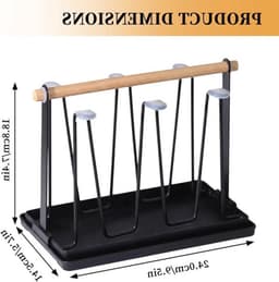 Multifunctionele Droogrek voor Flessen en Bekers, 6-delige Metalen Flessenstandaard met Afvoer en Mat, Ideaal voor Keuken en SodaStream Gebruik — thumbnail 2