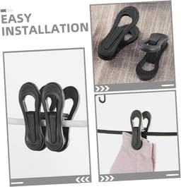 Kledinghangers met Clips - Waslijn Clips Hangers - Kleding Drogen - Windproof Ontwerp - 7 cm - Zwart — thumbnail 5