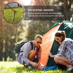 SnelShoppen - 4 Stuks Grondankers voor Trampoline met Spiraalboor, 38 cm Grondankers voor Tuin, Schommelsets, Tent en Schuren, Roestvrij Metalen Beves — thumbnail 2