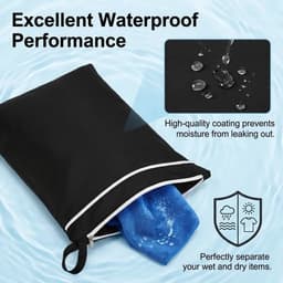 Waterdichte waszak met ritssluiting - 2 stuks herbruikbare natte zakken voor zwemkleding, strandhanddoeken en sportkleding — thumbnail 4