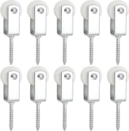 SnelShoppen - 10 Stuks 25mm Nylon Pulleys voor Kledinglijn - Ideaal voor Binnen, Patio's, Balkon en Daken - Compacte Installatie met 38x6mm Montage Sc — thumbnail 1