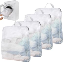 Set van 4 Grote Wasnetten voor de Wasmachine, 50 x 60 cm, Herbruikbare Waszakken voor Ondergoed, Bh's en Sweaters met Handvatten en Rits — thumbnail 1
