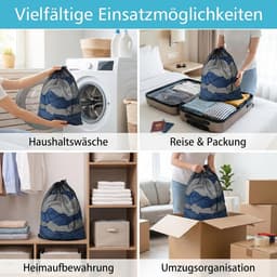 Waszakken 70 x 90 cm, fijnmazig wasnet met trekkoord voor beddengoed, knuffels en kleding, herbruikbaar en duurzaam — thumbnail 4