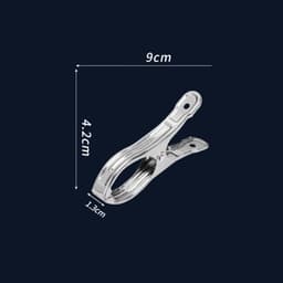 20 stuks - Handdoekclip voor op het strand - Winddichte dekenclip - Voorzien van een stevige, duurzame en roestbestendige veer - Grote kledingclip van roestvrij staal - Houdt handdoeken, kleding en dekens droog aan waslijnen en rekken (zilver) — thumbnail 2