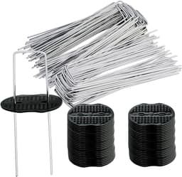 SnelShoppen - 50 Tuin Haringen en 50 Washers, Gegalvaniseerde RVS Grondankers voor Tuin, Tent en Schutting, 150x40mm, Ø2.5mm, Ideaal voor Buiten en Tu — thumbnail 1