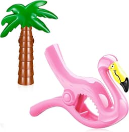 SnelShoppen - Towel Clips voor Strandstoelen - 2 Stuks Grote Strandhanddoek Klemmen Flamingo - Handdoek Klemmen voor Strand, Bad, Zwembad - Duurzaam K — thumbnail 1
