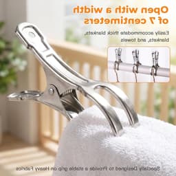 Handdoekklemmen 11 cm - 16 stuks voor strandstoelen, roestvrij staal, grote wasknijpers, ideaal voor badhanddoeken en lakens — thumbnail 2
