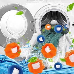 SnelShoppen - 12 Stuks Lint Ballen Wasmachine - Dierenharen Verwijderaar - Lint Ballen voor Wasmachine - Effectieve Haar Absorptie - Geschikt voor Kle — thumbnail 2