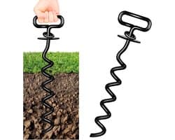 SnelShoppen - Ground Anchor voor Grote Honden, Robuuste Spiral Stake, 360 Graden Rotatie, Geschikt voor Elke Bodem, Snelle Installatie, Tot 140 lbs