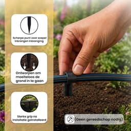 SnelShoppen - Pack van 50 Grondankers voor Druppeltubes 16-20 mm - Slangbevestiging en Pijpenbevestiging - Grondspijkers voor Druppelirrigatie - Ideaa — thumbnail 2