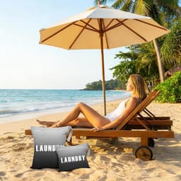 SnelShoppen - Waterproof Bags Set - Grote en Kleine Reiswaszak - Waterdichte Draagbare Waszakken voor Vuile en Nat Wasgoed - Zwart tot Grijs - Perfect — thumbnail 2