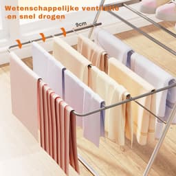 HEZIVO® Wasrek Staand - Droogrek Inklapbaar - Droogtoren - Uitklapbare Vleugel — thumbnail 2
