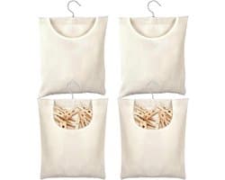 Wasknijperzak - Knijperhouder - Wasknijpers Opbergen - Met Ophanghaak - 32x28 cm - Beige