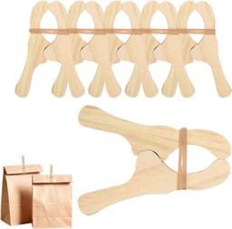Houten wasknijpers - Kleding pinnen - Was ophangen - Stevig ontwerp - 6 stuks - Natuurlijk — thumbnail 1