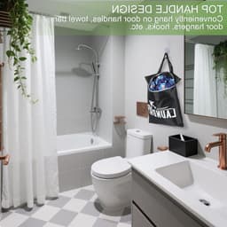 Reiswaszakken Set van 2, Ideaal voor Zwemkleding, Sportkleding en Vuilwas met Rits voor Thuis en Vakantie, Camping en Studentenhuis (Blauw+Zwart) — thumbnail 4