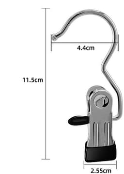 20 stuks klemmen - handdoekklemmen - hoedklemmen - sokkenklemmen - met haak - antislip - opbergaccessoires - huishoudelijke artikelen - geschikt voor het ophangen van sokken, handdoeken, hoeden, broeken (zwart, 11,5*4.4cm) — thumbnail 2