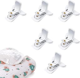 Dekbedclips - Stevige Dekbed clips - 6 Stuks - Dekbed Knijpers - Dekbed Klemmen - Clips - Dekens - Gewatteerde dekbedclips - lakenhouders - dekbedclips lakenclips - antislip dekbedhouders - sterke dekbedclips — thumbnail 1